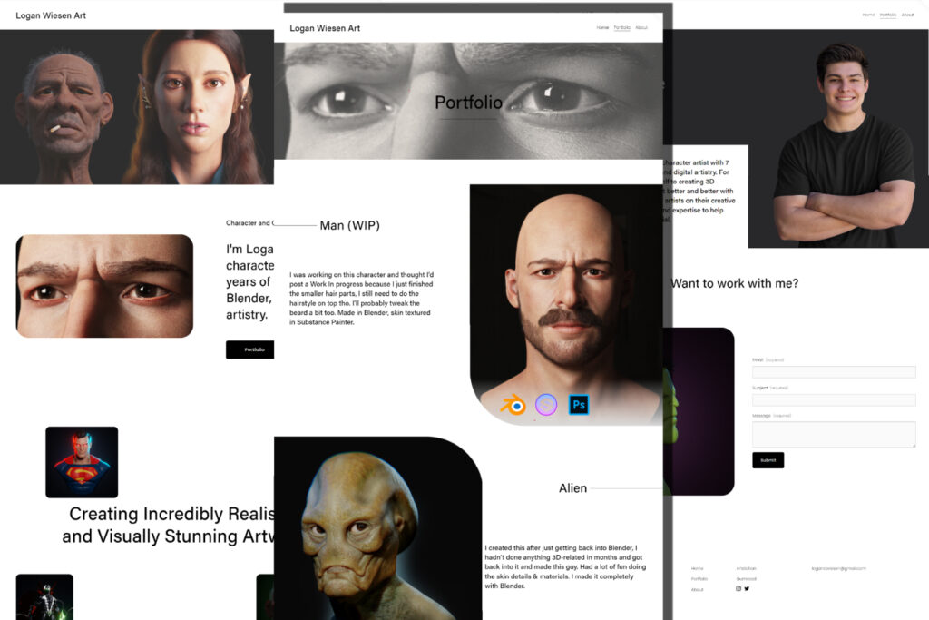 Logan Wiesen Art Website Design Full by Colin Wiesen